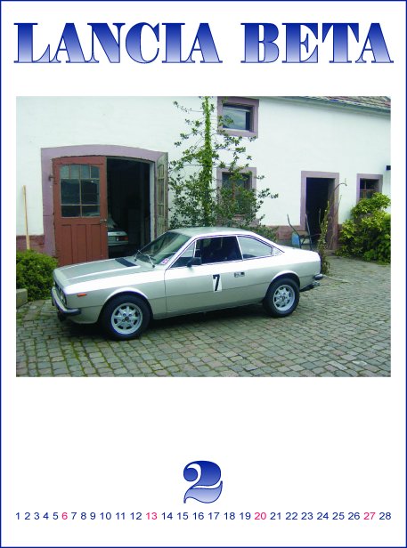 Februar 2005 Lancia Beta Kalender