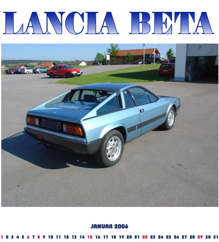 Januar 2006 Lancia Beta Kalender