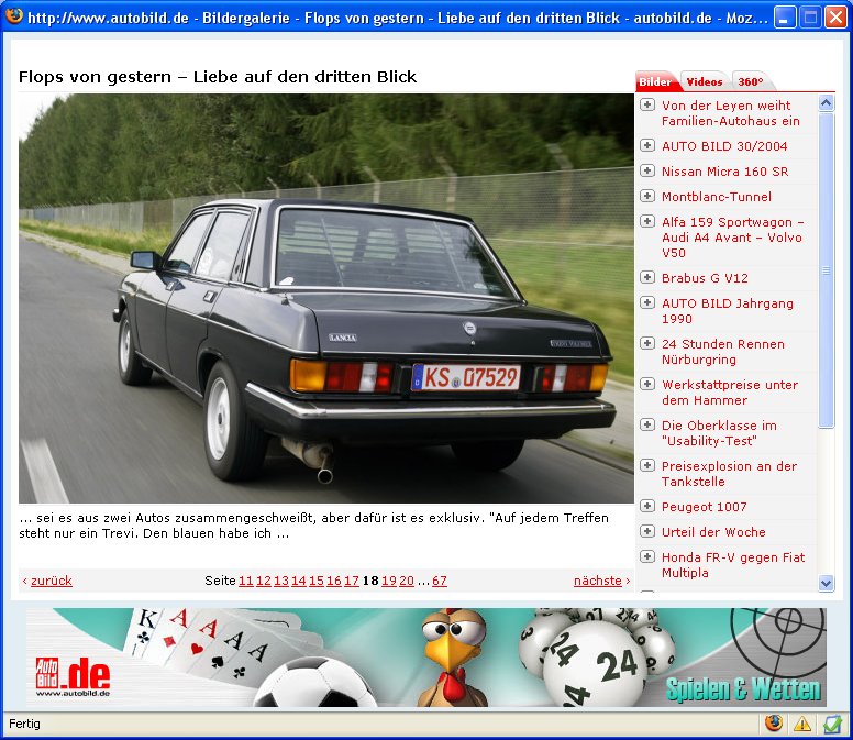 Lancia Beta Trevi in der Autobild Classic 11/2007
