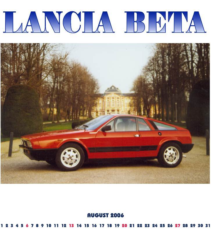 August 2006 Lancia Beta Kalender