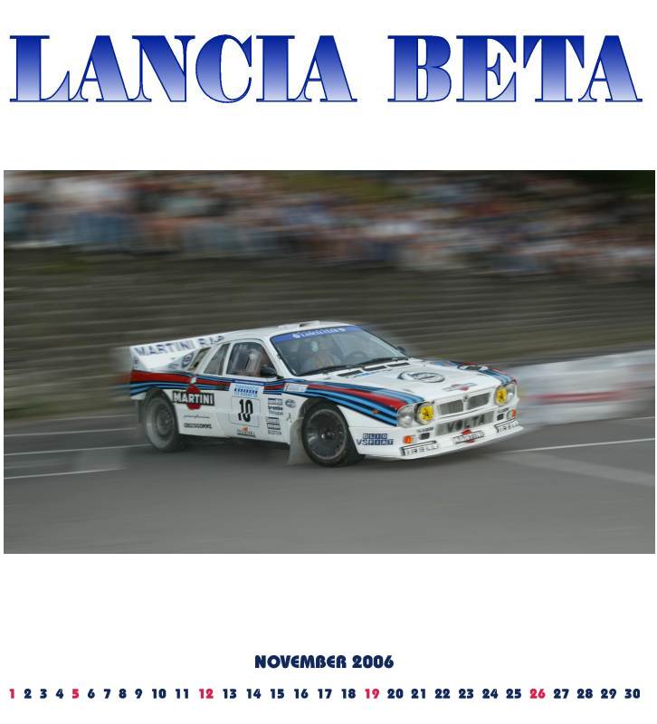 November 2006 Lancia Beta Kalender